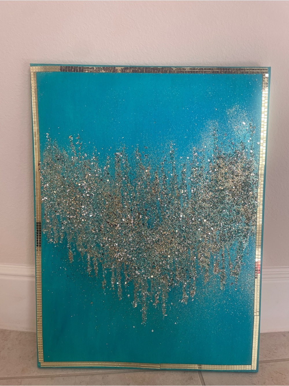 Canvas glitter wall art